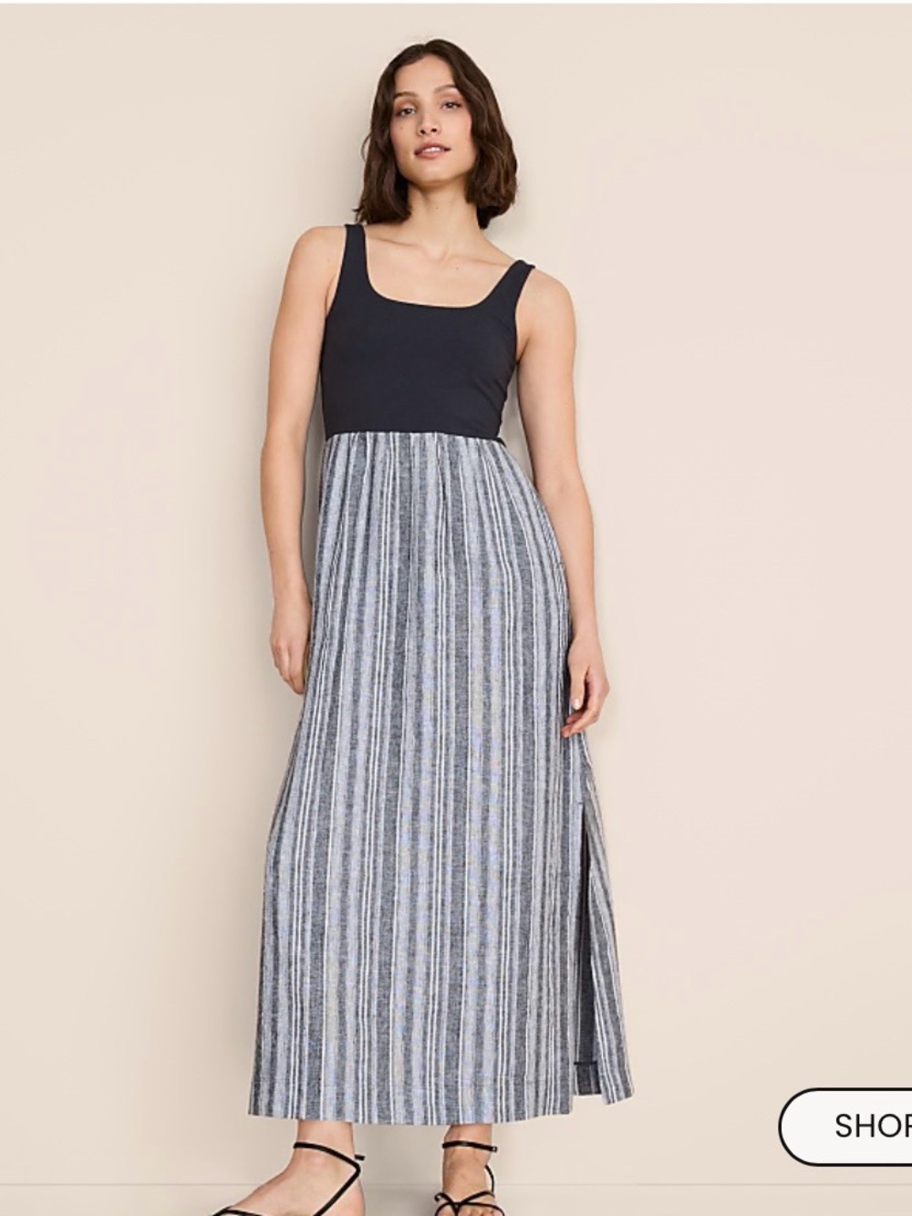 NEW XS Lou & Grey Striped Maxi Pocket Dress